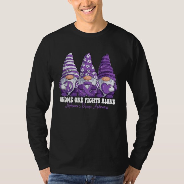 Alzheimer's Disease Awareness Month Purple Ribbon  T Shirt (Framsida)
