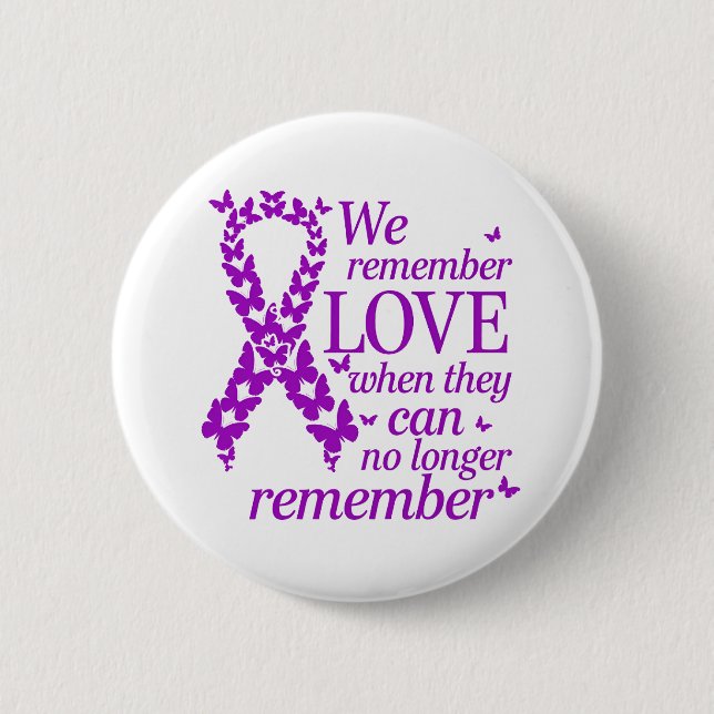 Alzheimer's Disease Awareness Purple Ribbon Knapp (Framsida)