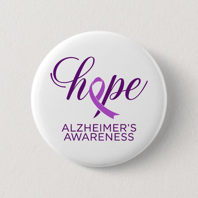 Alzheimer's Disease Awareness Purple Ribbon Knapp (Framsida)