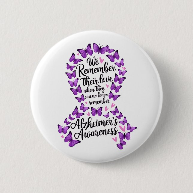 Alzheimer's Disease Awareness Purple Ribbon Knapp (Framsida)