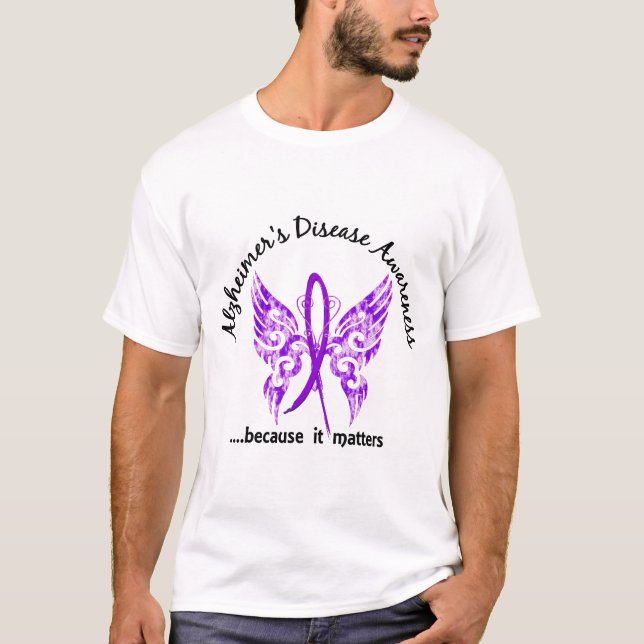 Alzheimers för Grungetatueringfjäril 6,1 sjukdom T-shirt (Framsida)