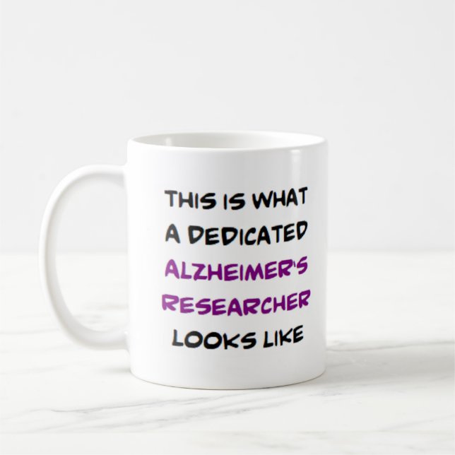 Alzheimers forskare, hängiven kaffemugg (Vänster)