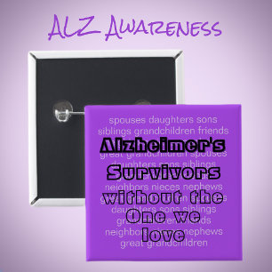 Alzheimers Lila Alzheimers sjukdom Awareness Survi Knapp
