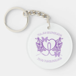 Alzheimers Lila Butterflies Nyckelring