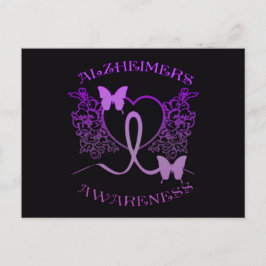 Alzheimers Lila Butterflies vycard 2 Vykort
