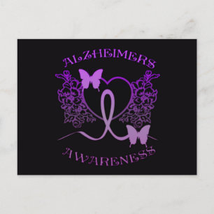 Alzheimers Lila Butterflies vycard 2 Vykort