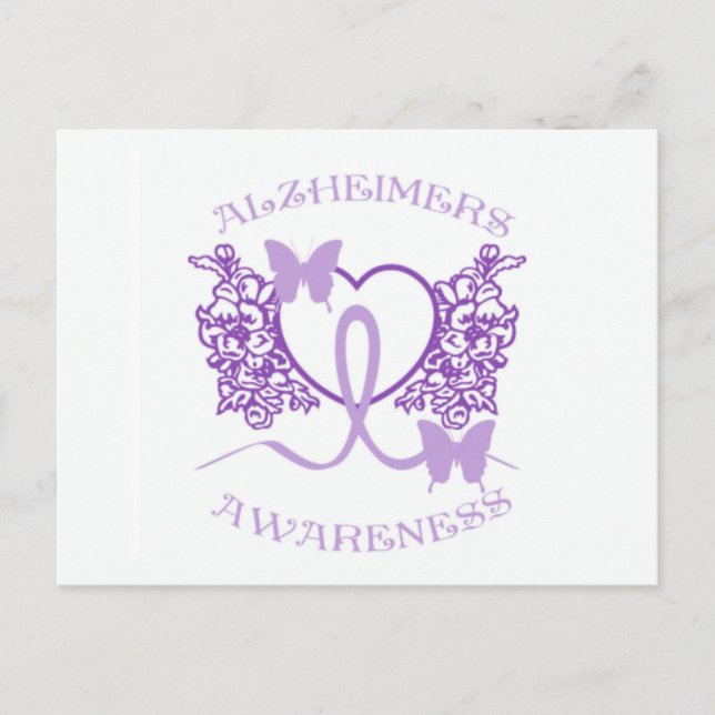Alzheimers Lila Butterflies vycard Vykort (Framsida)