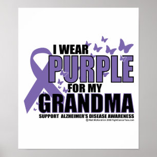Alzheimers Lila för GRANDMA Poster