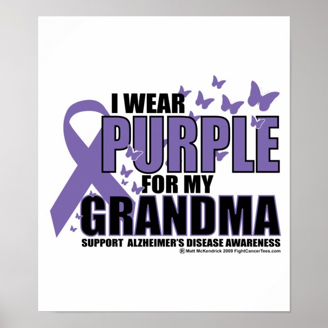 Alzheimers Lila för GRANDMA Poster (Framsidan)