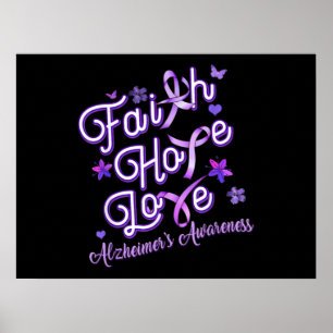 Alzheimers Lila för medvetandegörande Ribbon Pro Poster