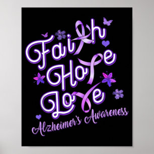Alzheimers Lila för medvetandegörande Ribbon Produ Poster