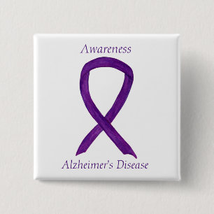 Alzheimers Lila Ribbon Anpassningsbar Art Stift Knapp