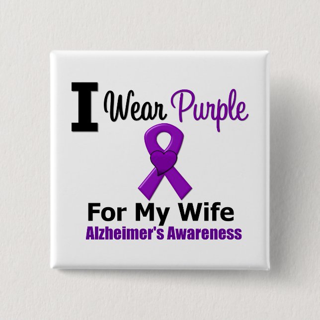 Alzheimers Lila Ribbon Maka Knapp (Framsida)
