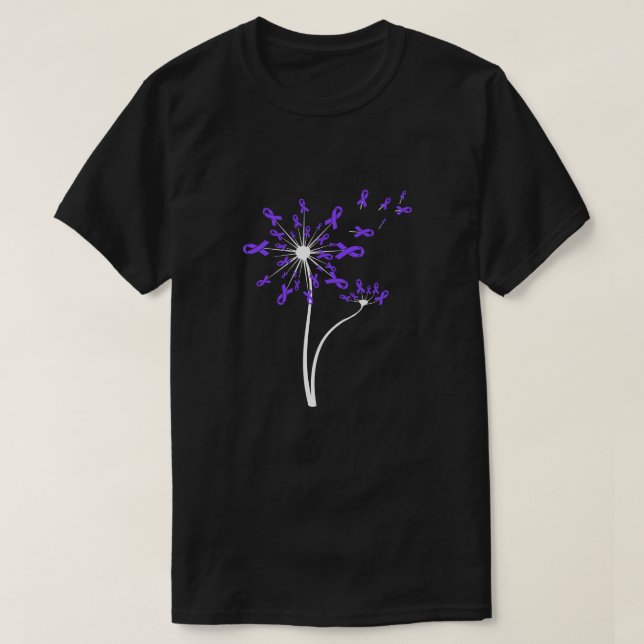 Alzheimers Lupus Epilepsy Awareness Dandelion Pur T Shirt (Design framsida)
