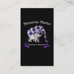 Alzheimers medvetandegörande Cute Elephant Family Visitkort