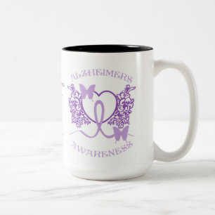 Alzheimers medvetandegörande Lila Butterflies Mugg