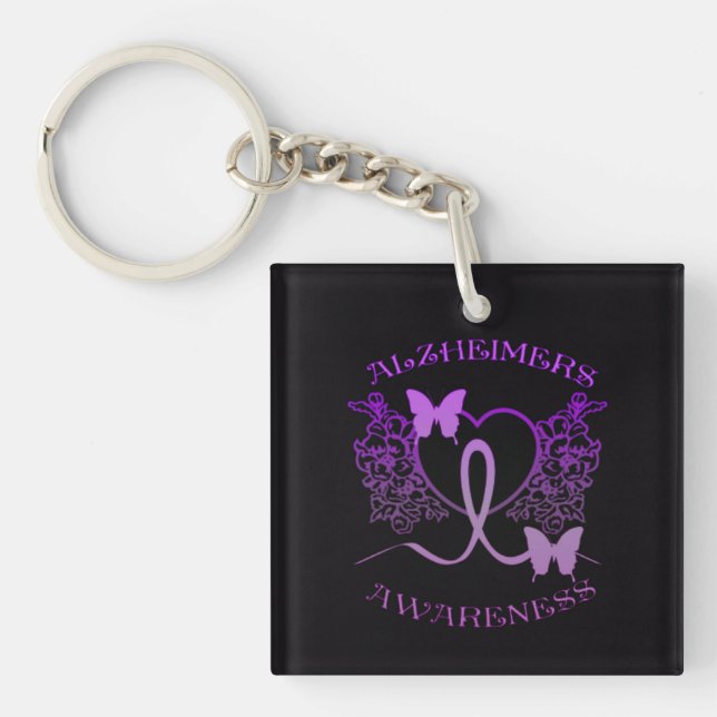 Alzheimers medvetandegörande Lila Butterflies Nyck (Framsidan)