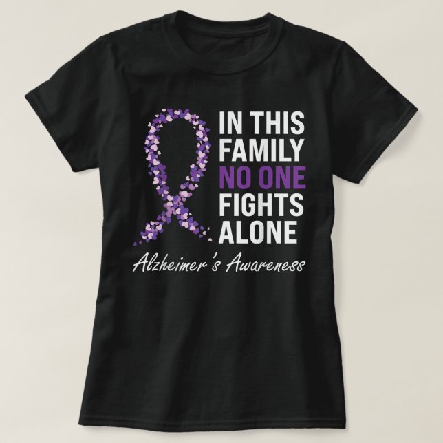 Alzheimers medvetandegörande Lila Ribbon Dementia  T Shirt (Design framsida)