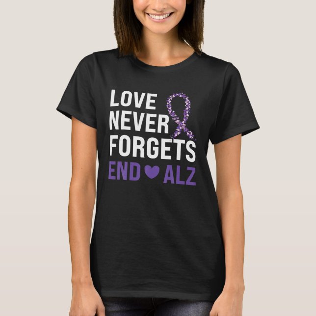 Alzheimers medvetandegörande Lila Ribbon Dementia  T Shirt (Framsida)