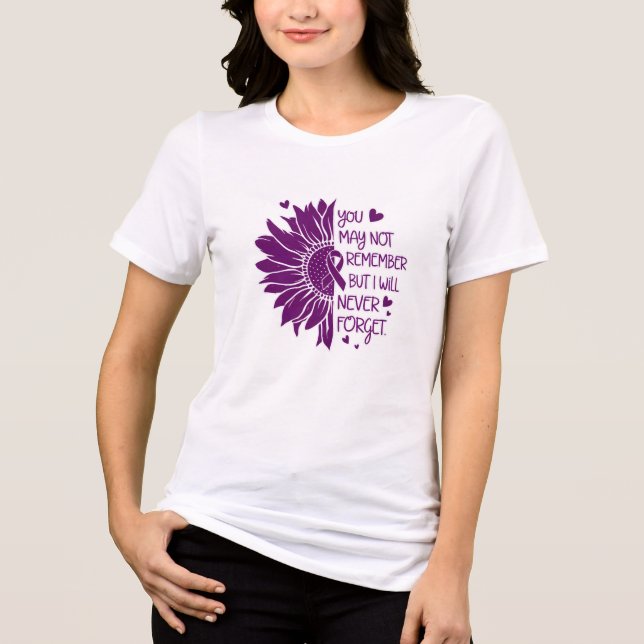 Alzheimers medvetandegörande - "Ribbon Alzheimers  T Shirt (Framsida)