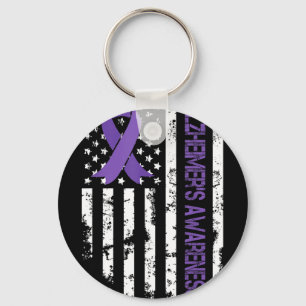 Alzheimers medvetenhet Alzheimer Flagga USA För Mä Nyckelring