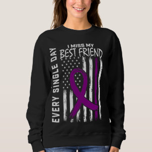 Alzheimers medvetenhet Bästa vän Amerikanska Flagg T Shirt