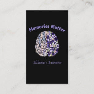 Alzheimers medvetenhet Blomfärgad hjärna Visitkort