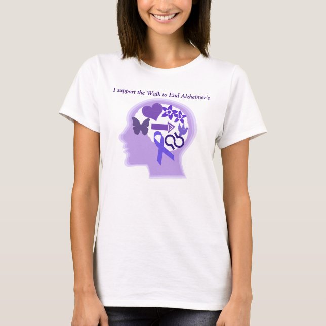 Alzheimers medvetenhet en livbrunn bodde T-tröja W T-shirt (Framsida)