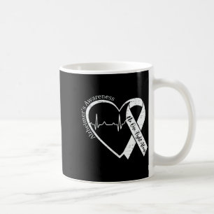 Alzheimers medvetenhet hjärta band lila demens kaffemugg
