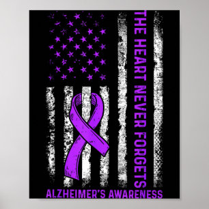 Alzheimers medvetenhet kamp amerikansk usa flagga poster