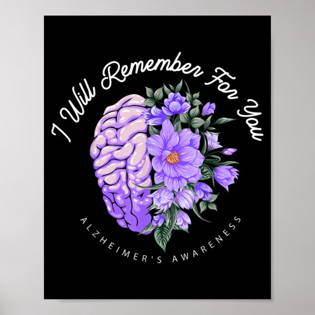 Alzheimers medvetenhet kommer jag att minnas för d poster (Framsidan)