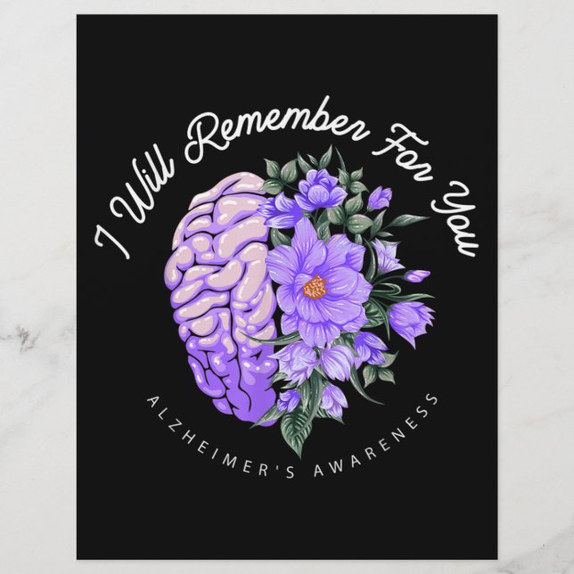Alzheimers medvetenhet kommer jag att minnas för d reklamblad (Framsidan)