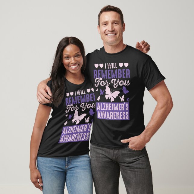 Alzheimers medvetenhet kommer jag att minnas för d t shirt (Unisex)