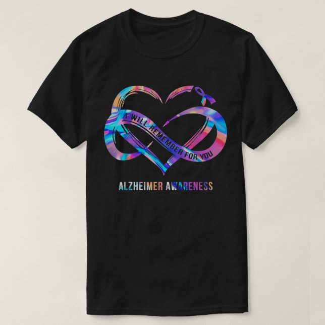 Alzheimers medvetenhet kommer jag att minnas för e t shirt (Design framsida)