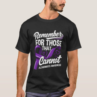 Alzheimers medvetenhet lila band supporter Alzhe T Shirt