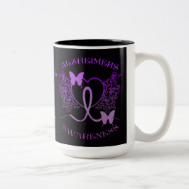 Alzheimers medvetenhet Lila Butterflies Mugg 2