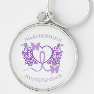 Alzheimers medvetenhet Lila Butterflies Nyckelring