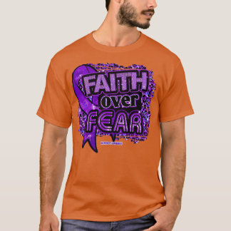 Alzheimers medvetenhet Ribbon Faith over Fear Leop T Shirt