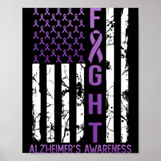 Alzheimers medvetenhetsmånad dag USA Flagga Band Poster