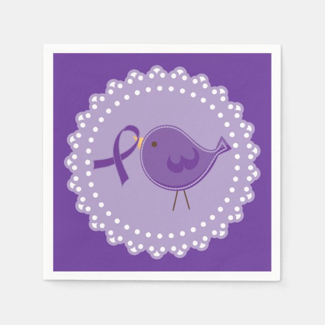 Alzheimers sjukdom Awareness Bird Pappersservett (Framsidan)