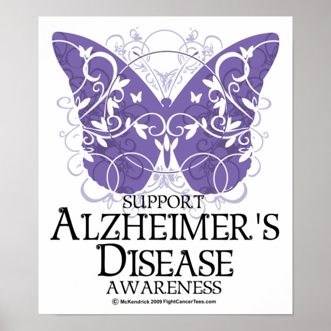 Alzheimers sjukdom Butterfly Poster (Framsidan)