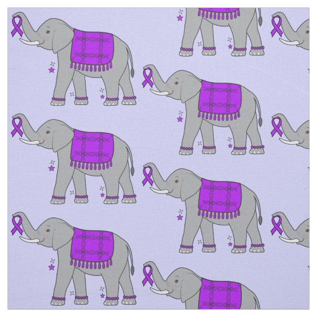 Alzheimers sjukdom Elephant of Awareness and Hope Tyg (Provkarta)