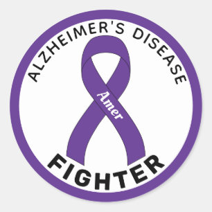 Alzheimers sjukdom Kampen mot cancer Ribbon White Runt Klistermärke