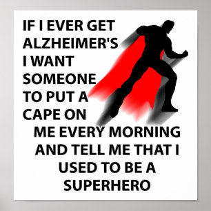 Alzheimers Superhjälte Rolig Affisch