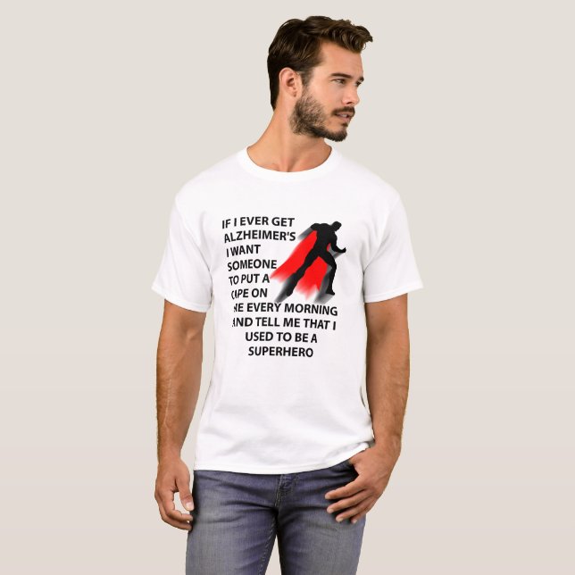 Alzheimers Superhjälte Rolig T-shirt (Hel framsida)