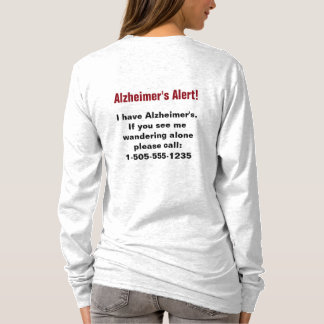 Alzheimers varning med Mobilare nummer för Personl T Shirt