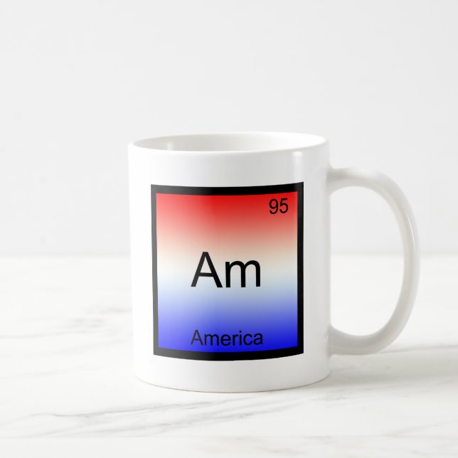Am - Amerika Kemiskt Elementsymbol Rolig Kaffemugg (Höger)