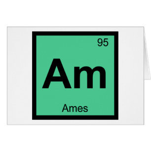 Am - Ames Iowa kemi periodiska systemet symbol Hälsningskort