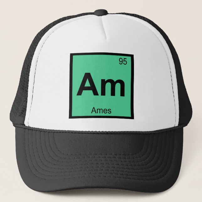 Am - Ames Iowa kemi periodiska systemet symbol Truckerkeps (Framsida)