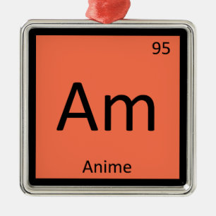 Am - Anime Animation Kemi Periodiska Systemet Julgransprydnad Metall